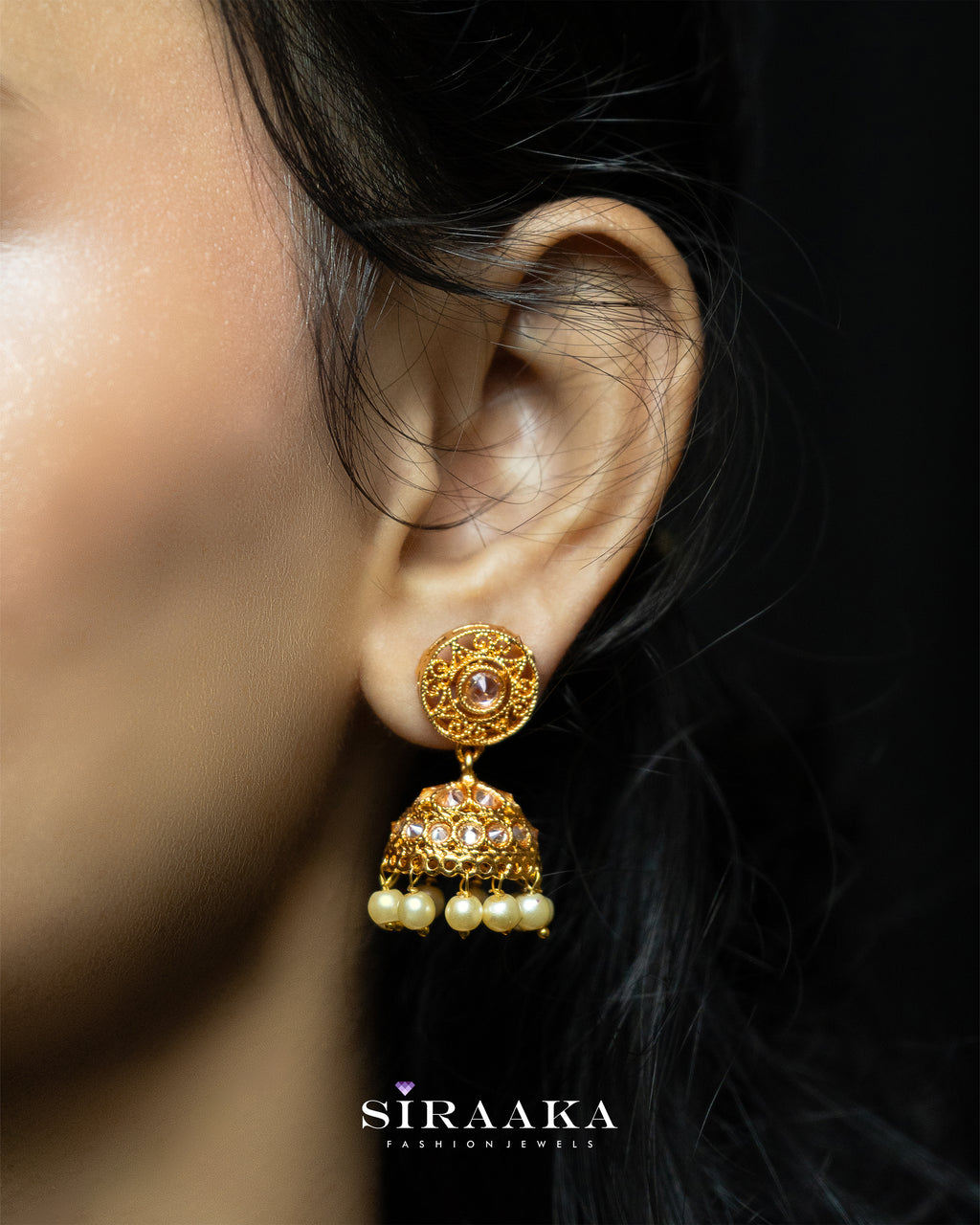 Gold Jhumka Designs New Fashion Earrings Design Buy Aatmana