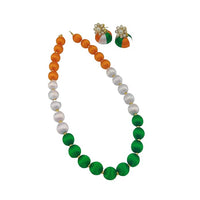 TRI-COLOR SILK THREAD NECKLACE SET