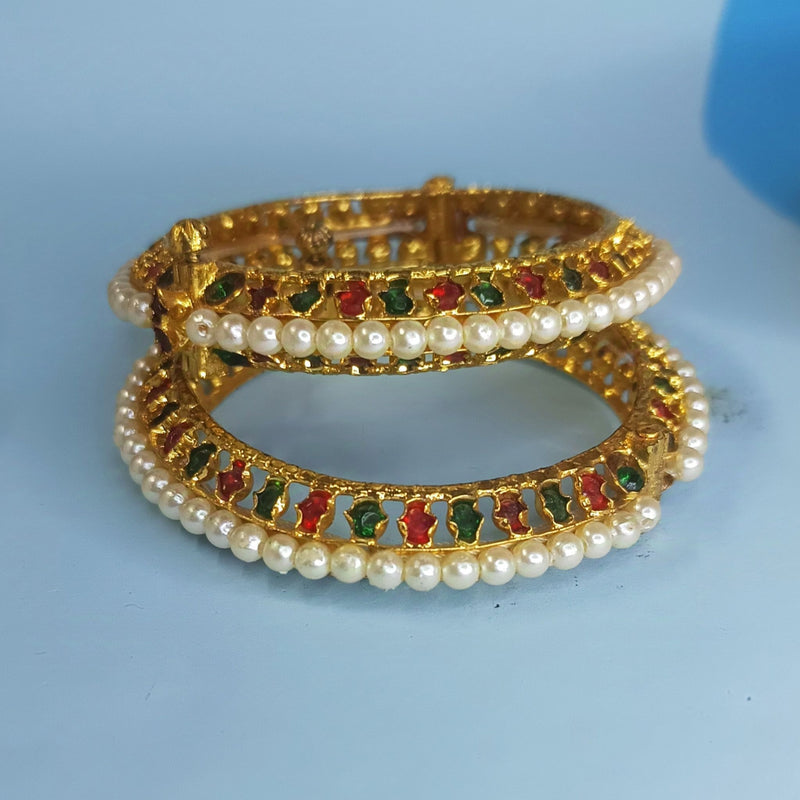 PREMIUM MOTI BANGLES RED/GREEN