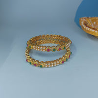 PREMIUM RED-GREEN MOTI BANGLES