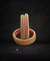 DESIGNER PINK SILK THREAD BANGLES SET