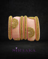 DESIGNER PINK SILK THREAD BANGLES SET