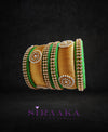 GREEN GOLD SILK THREAD BANGLES