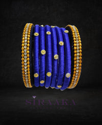 BLUE BLACK SILK THREAD BANGLES