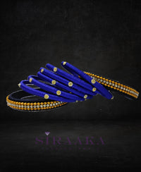 BLUE BLACK SILK THREAD BANGLES