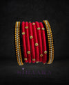 RED BLACK SILK THREAD BANGLES