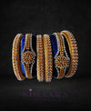 BLUE GOLD SILK THREAD BANGLES