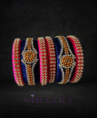 BLUE PINK SILK THREAD BANGLES