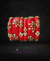 RED KUNDAN SILK THREAD BANGLES