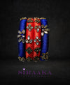 ORANGE BLUE KUNDN SILK THREAD BANGLES