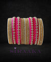 Pink Gold Silk Thread Bangles