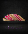 Pink Gold Silk Thread Bangles