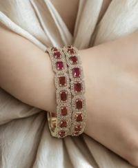 Designer Red AD Modern Bangles