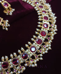 PREMIUM RED CRYSTALS CHINCHPETI NECKLACE