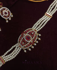 RED OVAL CHINCHPETI NECKLACE