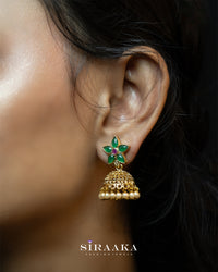 Red/Green Jhumka Earing