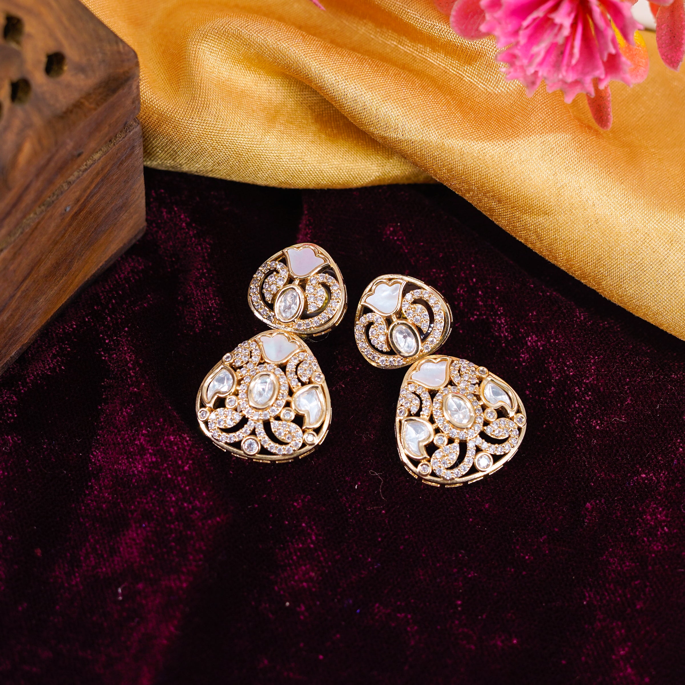 Kundan Dangler Earring