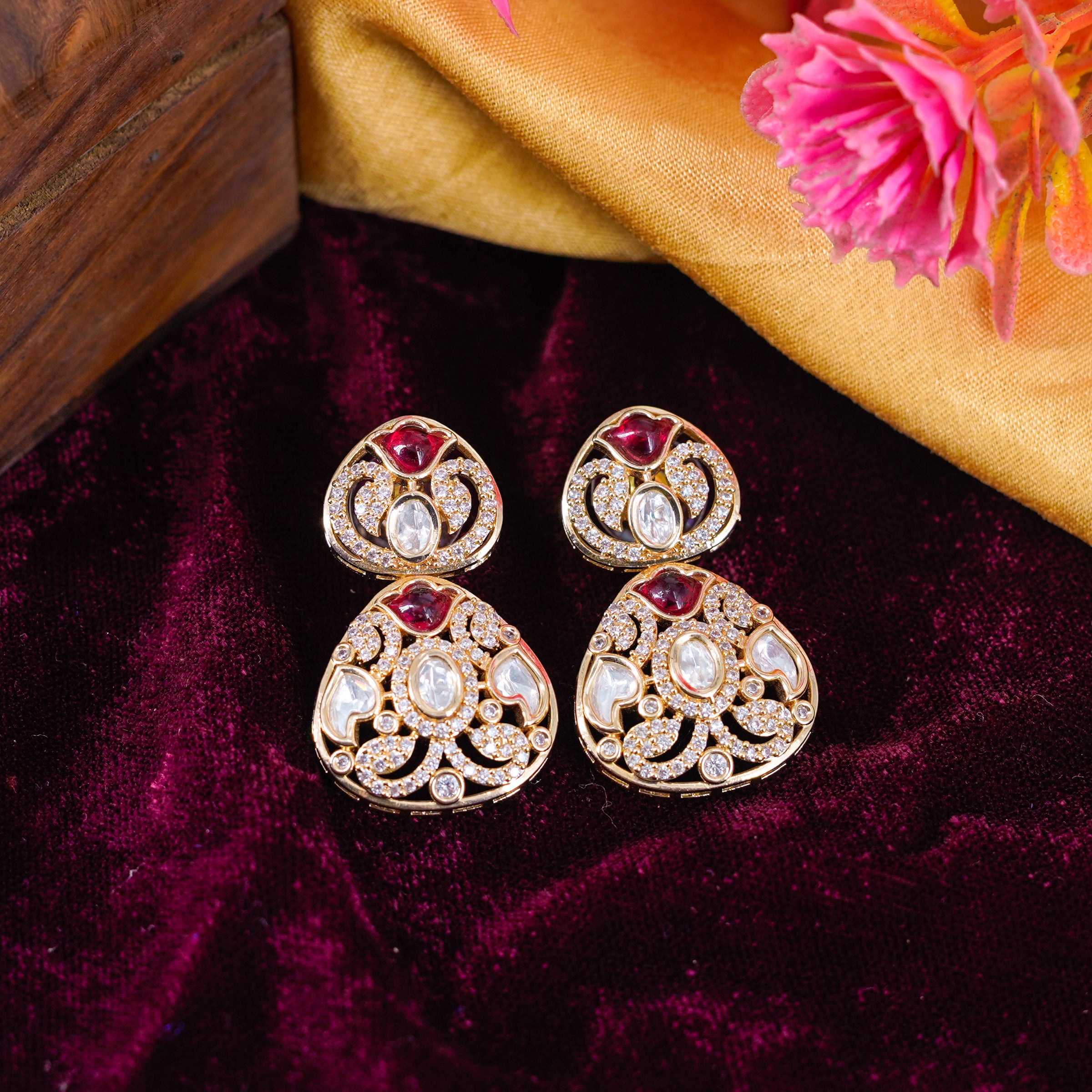 Kundan Dangler Earring