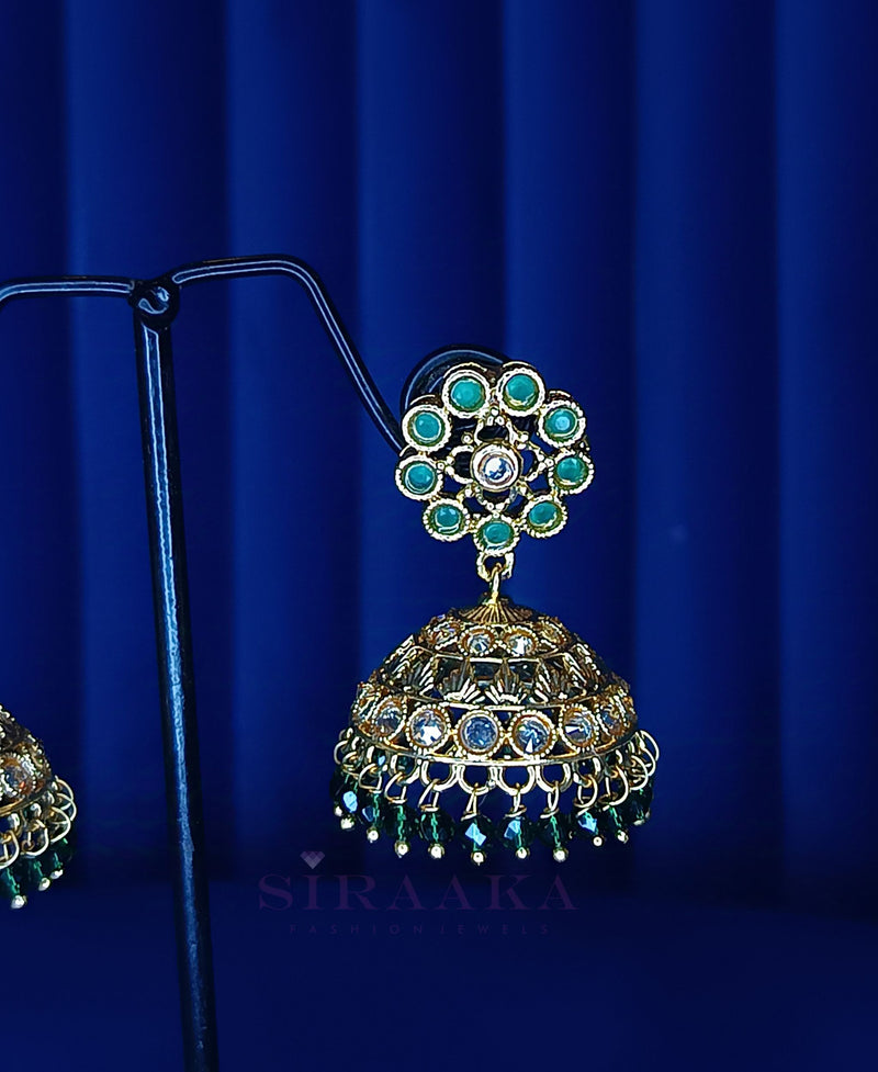 CLASSIC GREEN  JHUMKA EARING