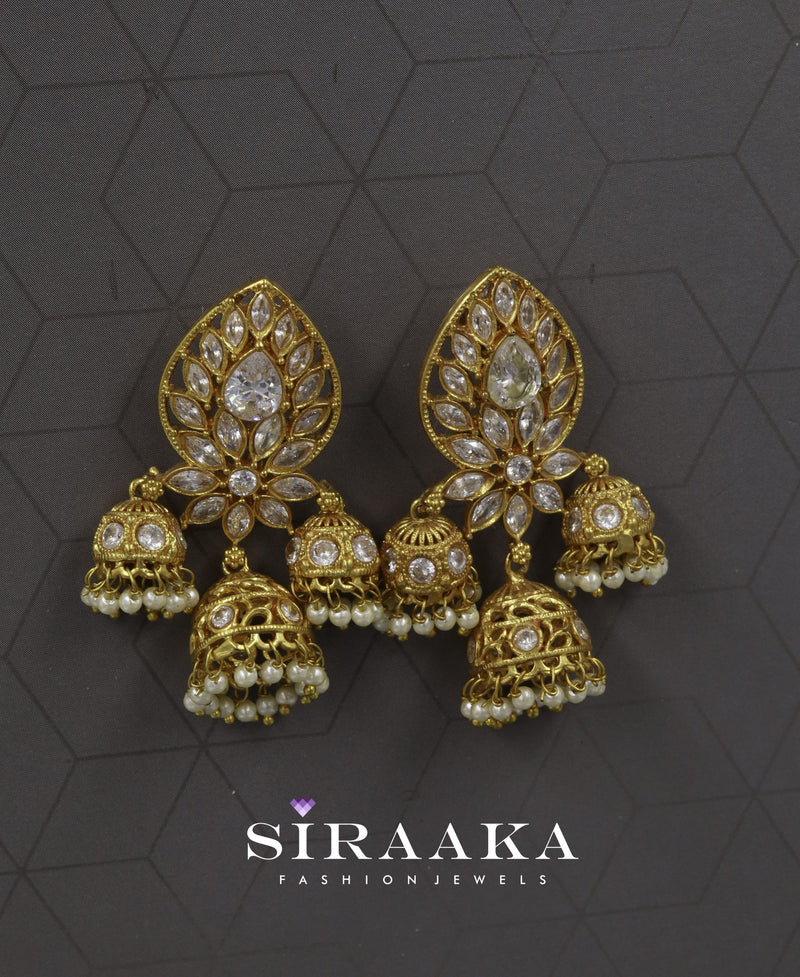 Premium Designer AD Jhumka Earrings