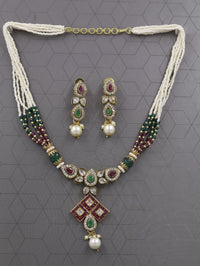 Red/Green Crystals Short Necklace