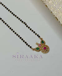 RED/GREEN MODERN MANGALSUTRA NECKLACE