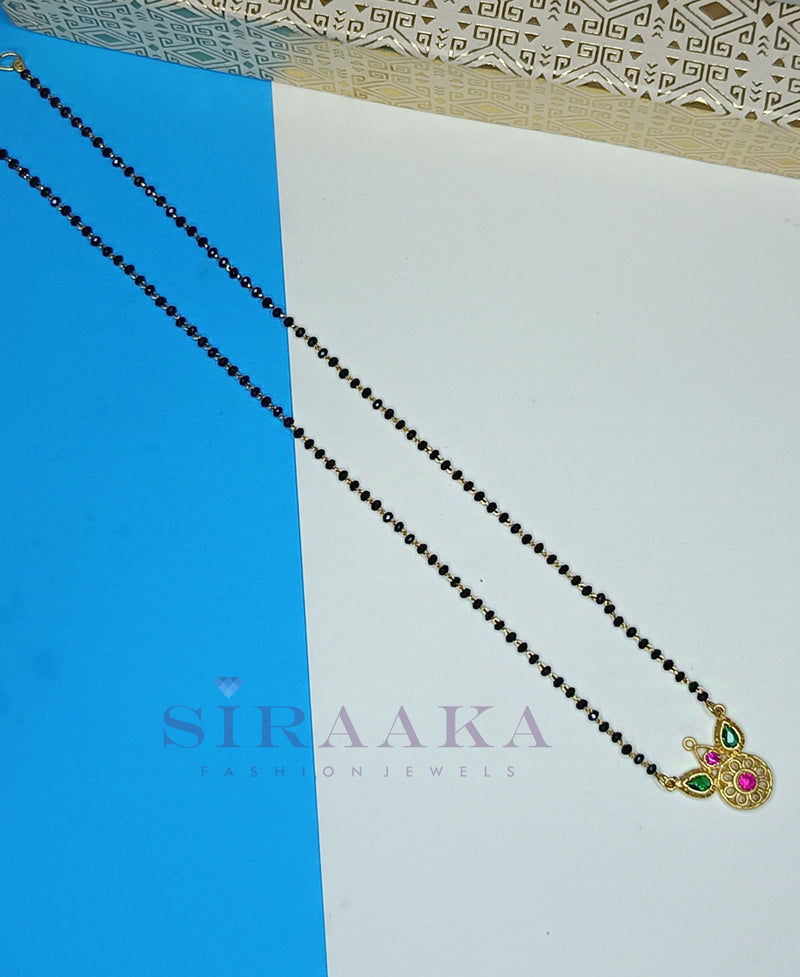 RED/GREEN MODERN MANGALSUTRA NECKLACE