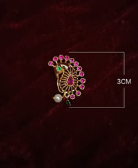 Designer Red Stone Nath Acc