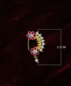 Red Stone Flower Nath Acc