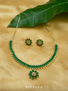 Green Zircon Short Necklace