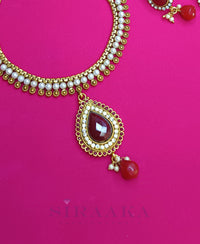 POLKI PEARL SHORT NECKLACE