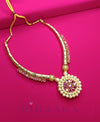 RUBY RED ETHNIC ANTIQUE GOLDEN SHORT NECKLACE