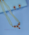 MINIMNAL RED CRYSTALS TANMANI NECKLACE