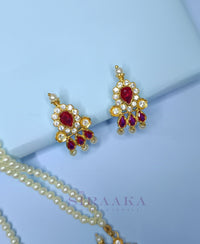 RED CRYSTALS DESIGNER TANMANI NECKLACE