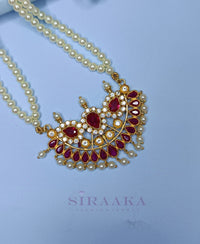 RED CRYSTALS DESIGNER TANMANI NECKLACE