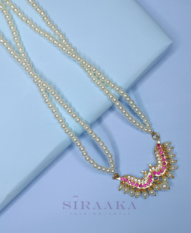 PINK CRYSTALS TANMANI NECKLACE