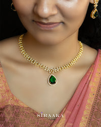 Premium Green Zircon/AD Short Necklace
