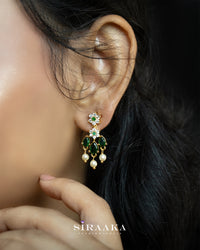 Green Zircon/AD Short Necklace