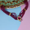 MAGENTA BEADS SHORT NECKLACE