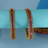 RED/PINK CRYSTAL GOLDEN BANGLES BN24294