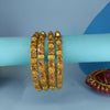 YELLOW CRYSTAL GOLDEN BANGLES BN24295